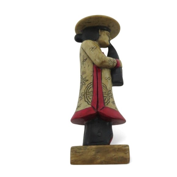 Asian MUSICIAN FIGURINE with Instrument Ethnic Home Decor Vintage 6" - Picture 2 of 10